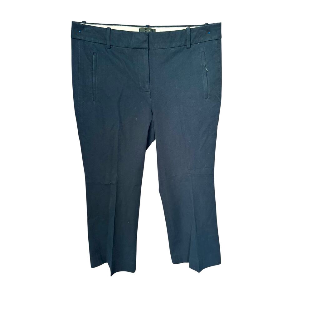 J.Crew Women’s Size 10 Teddie Crop Pants Navy Blue Stretch Cotton Blend Ankle